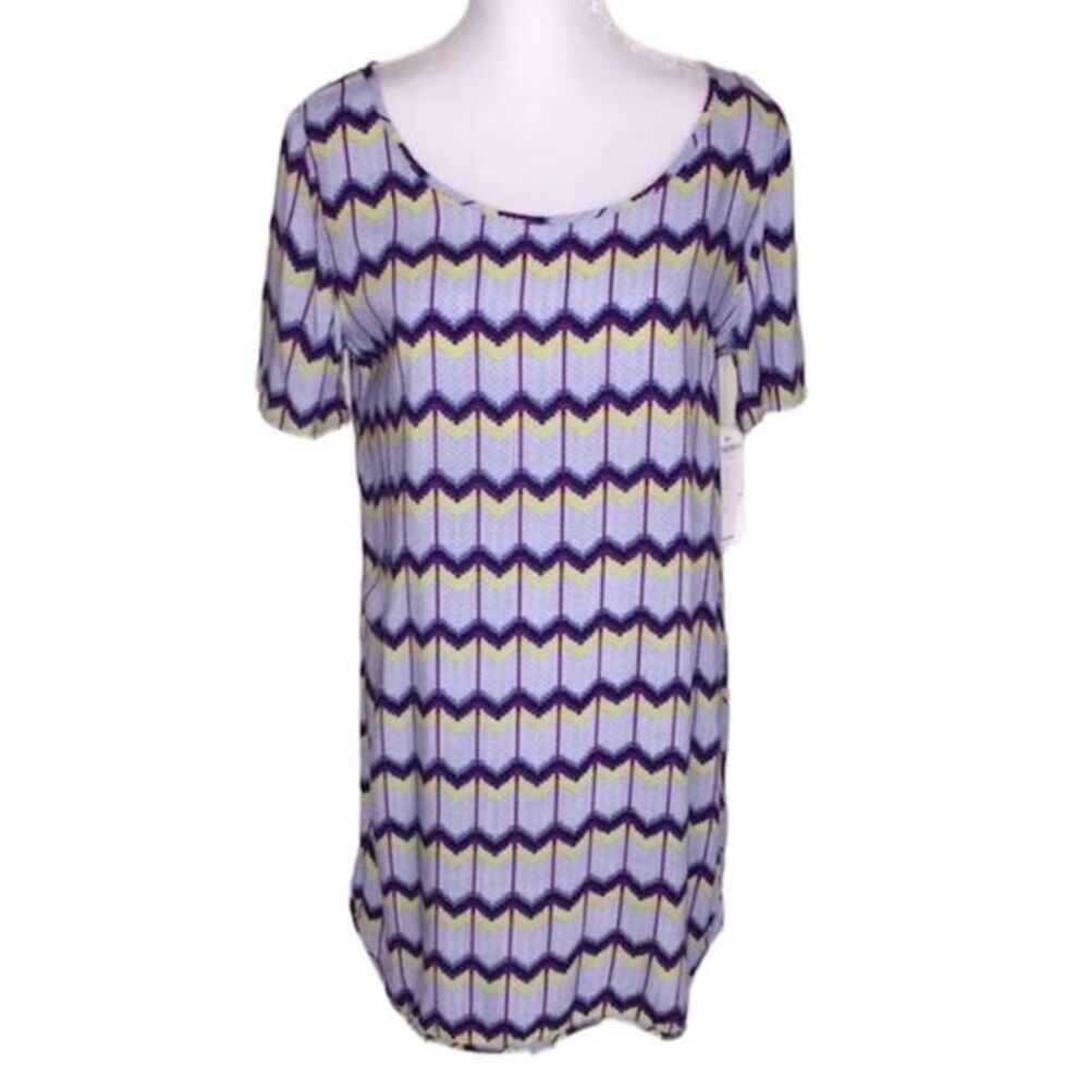 Roxy Retro Row Short Sleeve Shift Dress Blue‎ Zig Zag Dakota Geo Size XS NEW